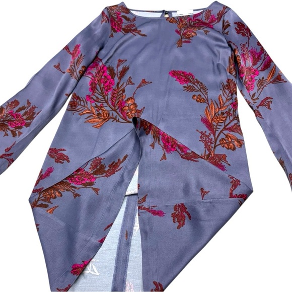 Leith Lavender Floral Satin Shift Dress Size Large, Purple Pink Floral Dress - Picture 11 of 12